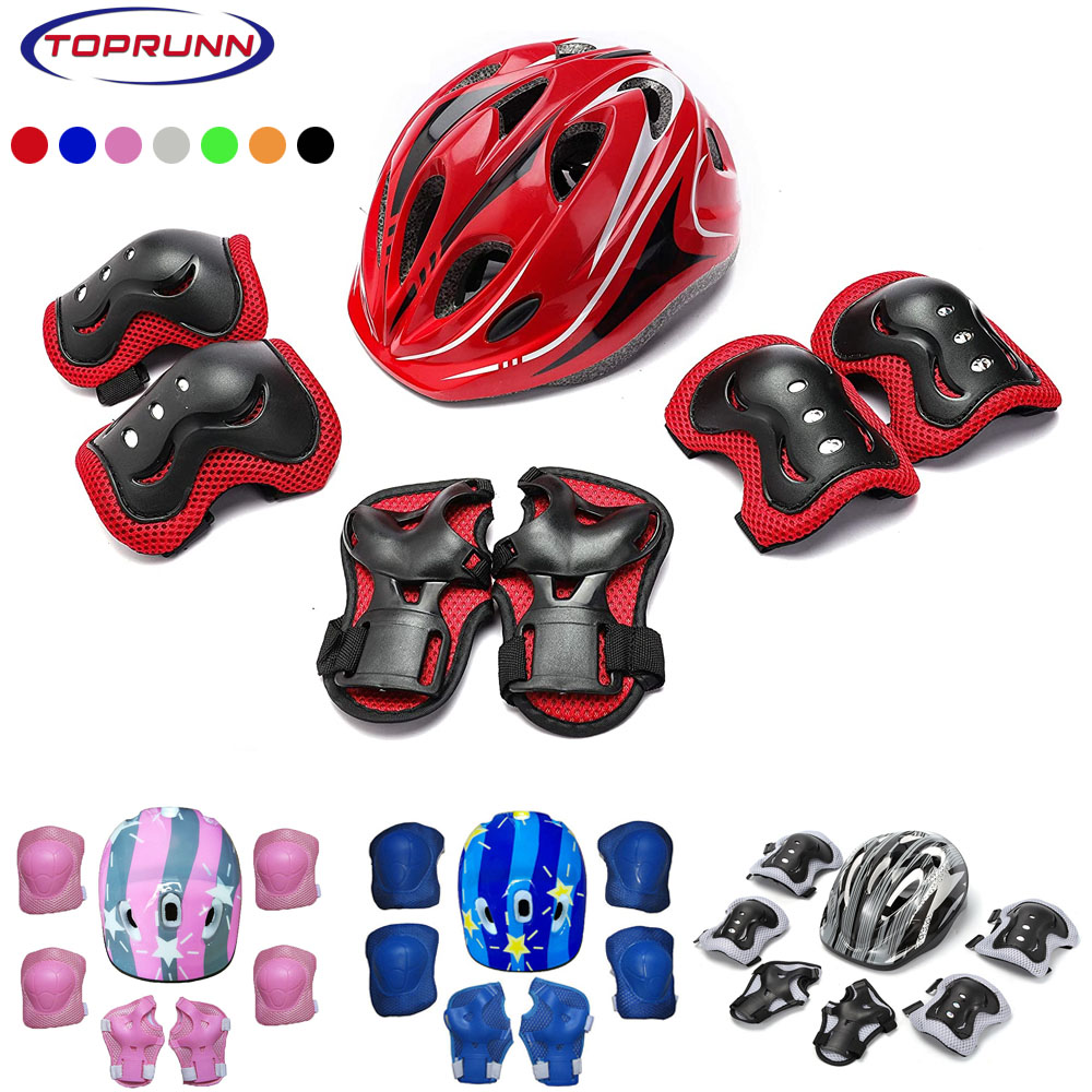 Cycling Protective Gear For Kids - خوذة دراجة للأطفال وسادات معصم للركبة